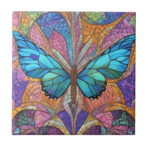 Blue Butterfly BeSnyc Mosaic Kakelplatta