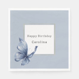 Blue Butterfly Birthday Pappersservett