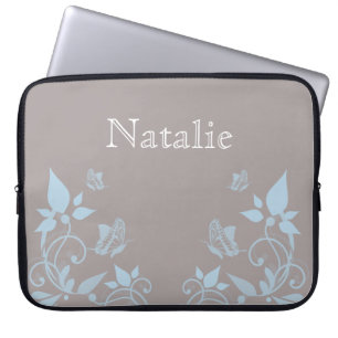 Blue Butterfly Blommigt Electronics Sleeve