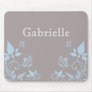 Blue Butterfly Blommigt Mousepad Musmatta