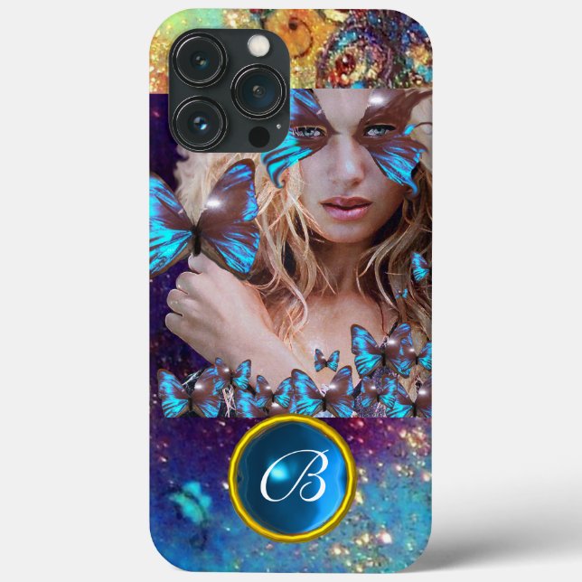 BLUE BUTTERFLY DAM,TEAL GULD GNISTRA GEM MONOGRAM (Baksida)