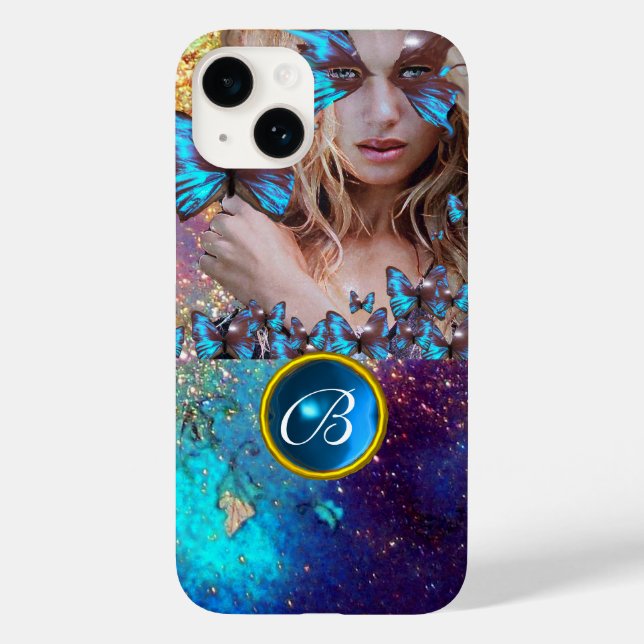 BLUE BUTTERFLY DAM,TEAL GULD GNISTRA GEM MONOGRAM (Baksida)