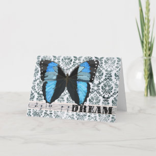 Blue Butterfly Dream Hälsning Helgkort