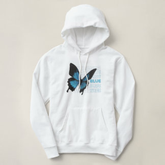 Blue Butterfly Elegance: Hoodie for Dam & Girls T Shirt