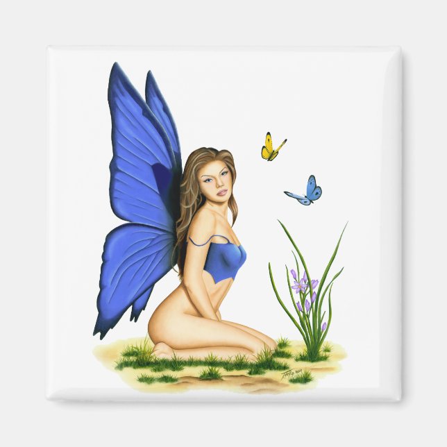 "Blue Butterfly Fairy" Magnet (Framsidan)