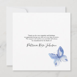 Blue Butterfly Funeral Memorial Tackkort Tack Kort