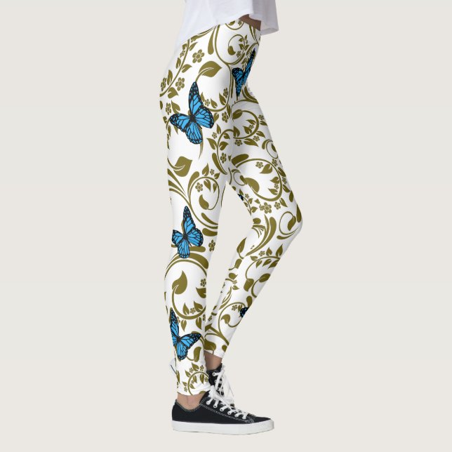 Blue butterfly gold garden leggings (Höger)