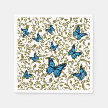 Blue butterfly gold garden