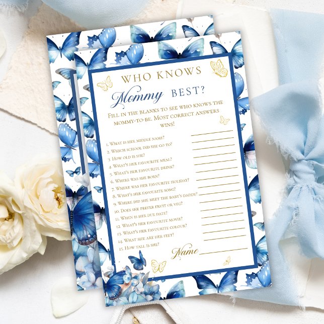 Blue Butterfly Guld-accent som känner Mamma bäst (Skapare uppladdad)