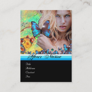 BLUE BUTTERFLY HAIR BEAUTY MAKEUP ARTIST monogram Visitkort