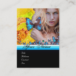 BLUE BUTTERFLY HAIR BEAUTY MAKEUP ARTIST monogram Visitkort