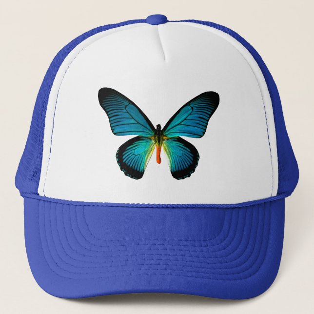 Blue Butterfly Hat Truckerkeps (Framsida)