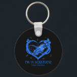 Blue Butterfly Heart I'm A Survivor Ataxia Awarene Nyckelring<br><div class="desc">Blue Butterfly Heart I'm A Survivor Ataxia Awareness</div>