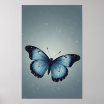 Blue Butterfly i Flat Minimalist Stil