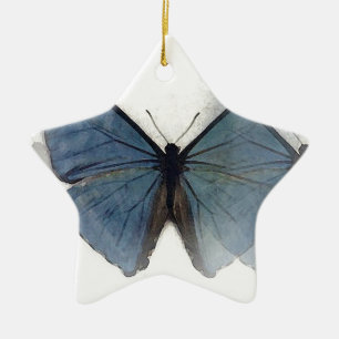 Blue Butterfly Julgransprydnad Keramik
