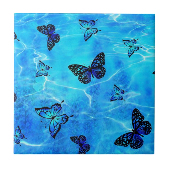 Blue Butterfly Kakelplatta (Framsidan)