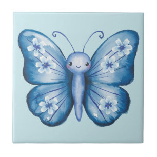 Blue Butterfly Kakelplatta