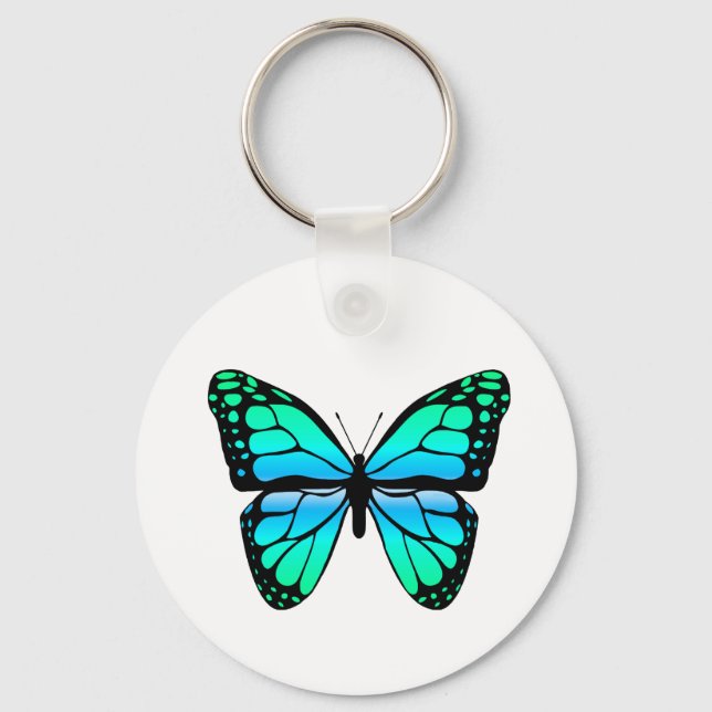 Blue Butterfly Keychain Nyckelring (Framsida)