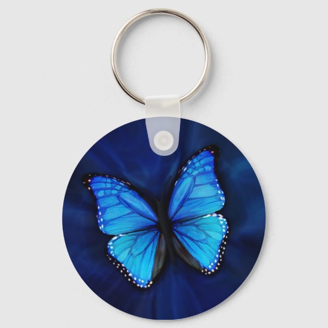 Blue Butterfly Keychain Nyckelring (Framsida)