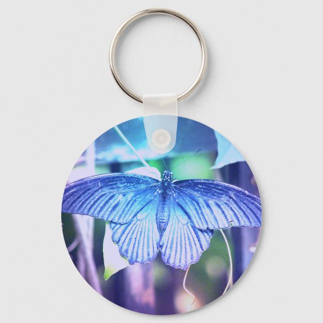 Blue Butterfly Keychain Nyckelring (Framsida)