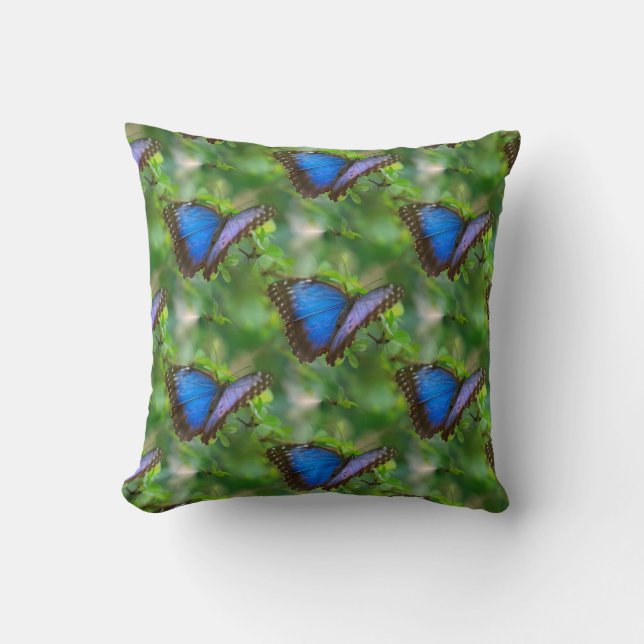 Blue Butterfly Kudde (Framsida)