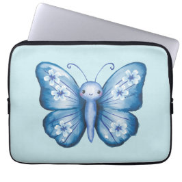 Blue Butterfly Laptop Fodral