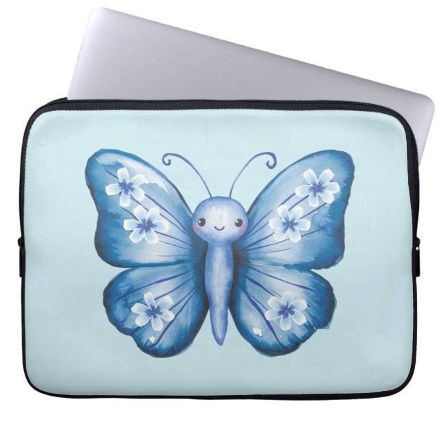 Blue Butterfly Laptop Fodral (Framsidan)