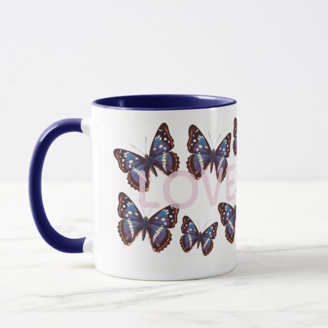 Blue Butterfly Love Mugg (Vänster)