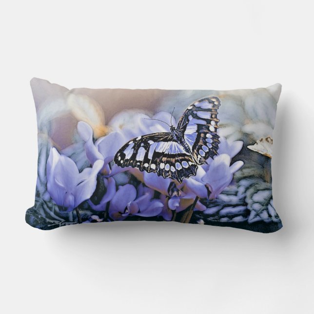 Blue Butterfly Lumbarkudde (Framsida)