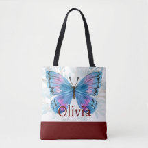 Blue Butterfly med Burgundy-accenter