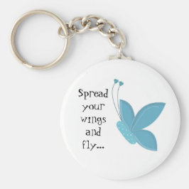 Blue Butterfly med sätning Nyckelring