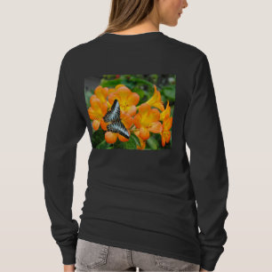 Blue butterfly med Tropical Rhododendron T-Shirt