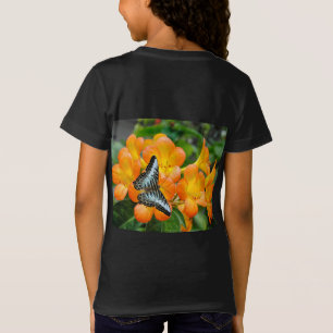 Blue butterfly med Tropical Rhododendron T-Shirt
