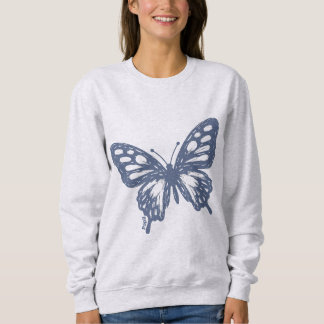 Blue Butterfly Minimal Nature Art by Papil T Shirt