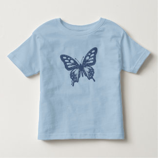 Blue Butterfly Minimal Nature Art by Papil T Shirt