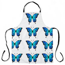 Blue Butterfly Mönster Kitchen Apron