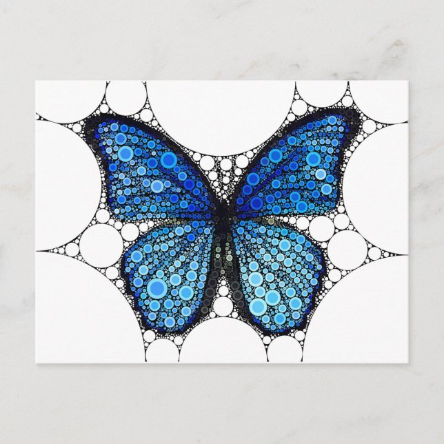 Blue Butterfly Mosaic Vykort (Framsida)