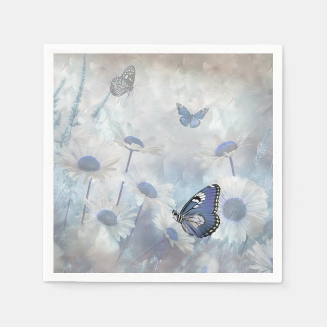 Blue Butterfly Napkin Pappersservett (Framsidan)