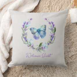 Blue Butterfly och Lavender Wandeans Pillow Kudde