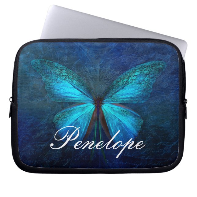 Blue Butterfly of Joy & Tur Laptop Fodral (Framsidan)