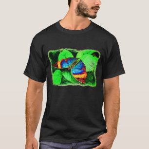 Blue Butterfly Pencil Art T Shirt