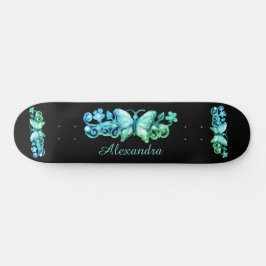Blue Butterfly Personlig Mini Skateboard Bräda 18,5 Cm