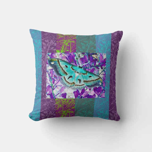 Blue Butterfly Pillow Kudde (Framsida)