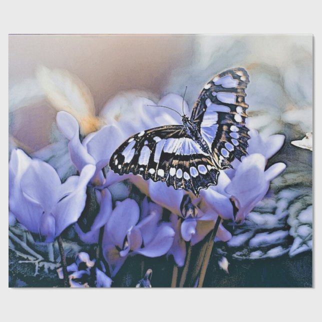 Blue Butterfly Presentpapper (Platt)