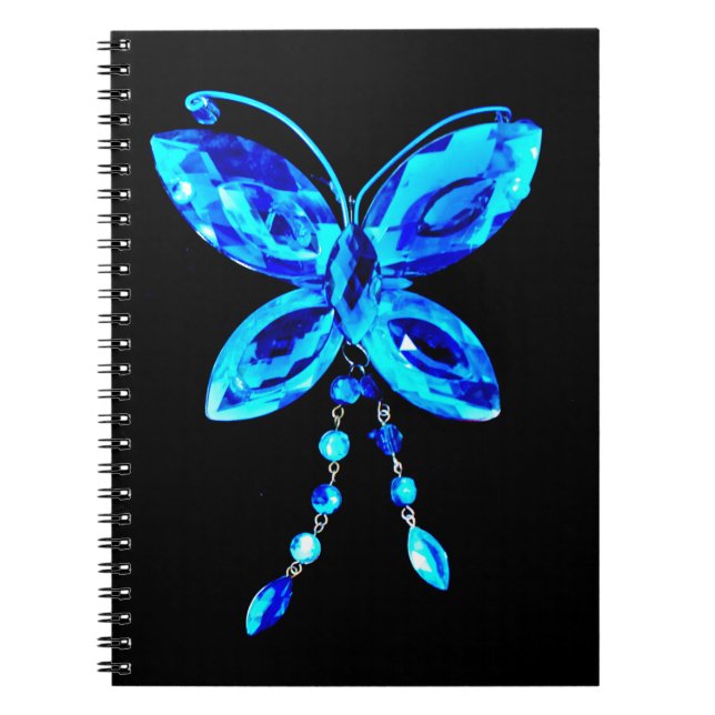 Blue Butterfly Prism Anteckningsbok Med Spiral (Framsidan)