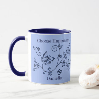 Blue Butterfly Reminder Mug Mugg