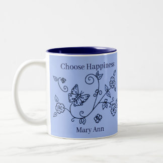 Blue Butterfly Reminder Mug Två-Tonad Mugg