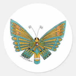 Blue Butterfly Runt Klistermärke
