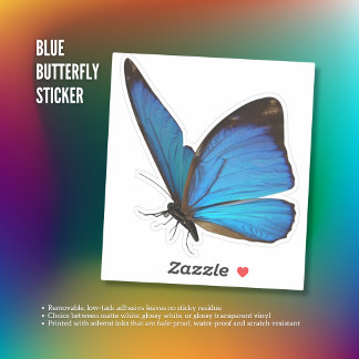 Blue Butterfly Sticker Klistermärken