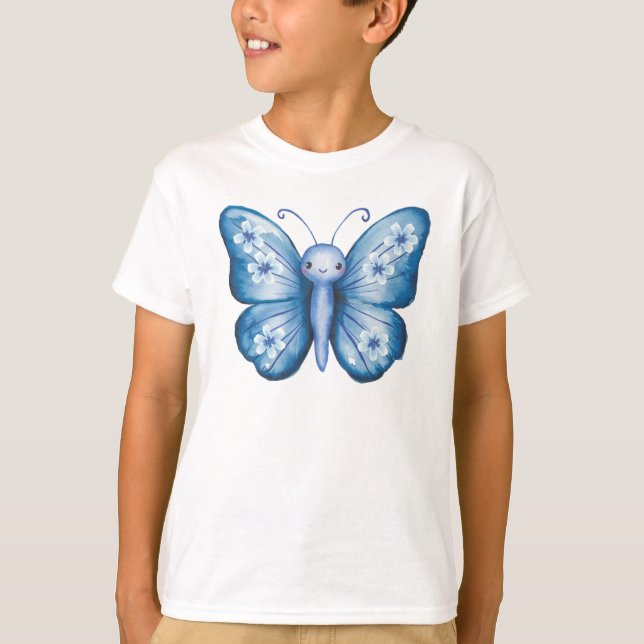 Blue Butterfly T Shirt (Framsida)